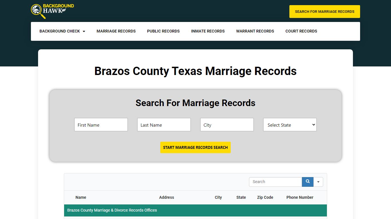 Marriage Records in Brazos County , Texas